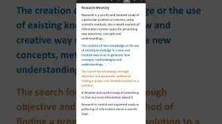 Research - Meaning #tnteu #march #M.ed #notes #B.ed @comfortanddelight