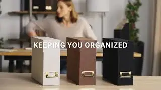 Smead Flip-Top File Box (Letter Size) &mdash; Linen & Vegan Leather Finishes
