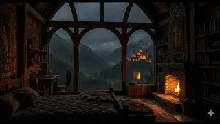 Cozy Winter Fireplace & Rainfall Ambience 🔥🌧️❄️ | Stress-Free Soundscape for Sleep