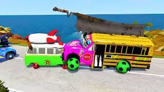 Monster School Bus vs Rocket Van!