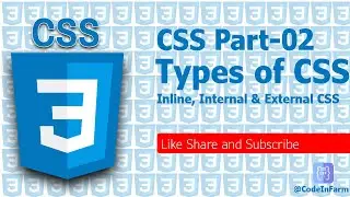 Types of CSS | Inline CSS, Internal CSS, External CSS | Mastering in CSS 