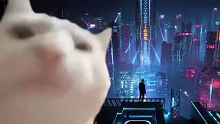 Cat vibing to The Rebel Path (cello version) - Cyberpunk 2077