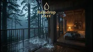 🌧️ Rainy Forest Cabin Balcony &ndash; Cozy Evening Ambience | , No Thunder