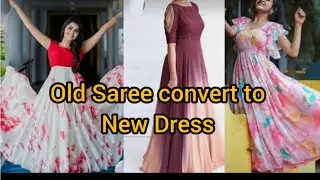 Old saree to convert beautiful new dress 👗/ purani saree se banaye sundar sa party wear dress #saree