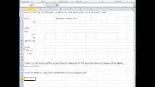 00123 - How To Use The COUNTBLANK Function To Count Empty Cells Using Microsoft Excel