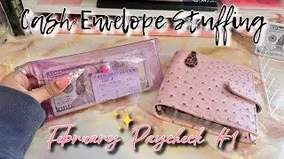 CASH ENVELOPE STUFFING FEBRUARY PAYCHECK #1 | #cashenvelopestuffing  #howtosavemoney