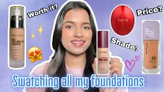 SWATCHING ALL MY FOUNDATIONS | MY FAVOURITE TOP 4 FOUNDATION | REVIEW | Ankita Denwal