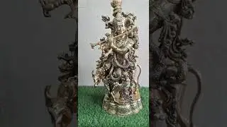 Cow Krishna Super Fine.Height-2and half feet.#brass#subscribe#art#love #antiques#brassshop#homedecor