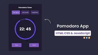 Pomodoro App using HTML CSS & Javascript | Pomodoro App using Javascript | Code With Harsh