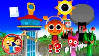 SPRUNKI HORROR GIGANTES DESTRUYEN LA CASA DE LA PAW PATROL EN MINECRAFT 😱
