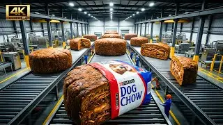 Inside a Modern Dog Food Factory: From Raw Meat to Kibble Bags (Full Process)