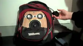 Speaker System Built into Backpack + Bass
