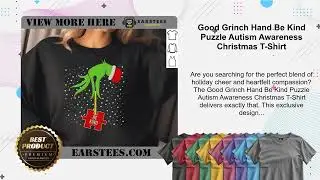 Good Grinch Hand Be Kind Puzzle Autism Awareness Christmas T-Shirt