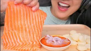 SINGLE FOOD FOCUS AS REQUESTED (ASMR SALMON SOFT EATING SOUNDS) NO TALKING | SAS-ASMR