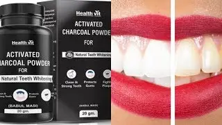 Teeth Whitening at Home : HealthVit Activated Charcoal Powder Review | How To Whiten Teeth At Home