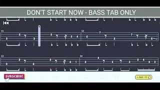 Don't Start Now - #Bass #Tab #bassboosted  #basscover