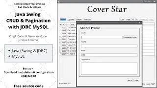 Java Swing CRUD and Pagination with JDBC MySQL | Bonus Validation -  Generate code for unique column