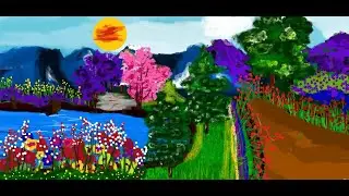 Beautiful Landscape drawing in ms paint | draw in ms paint | ms paint drawing | ms paint tutorial