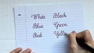 Colors Names in Cursive Handwriting| Write Colors Names in English 