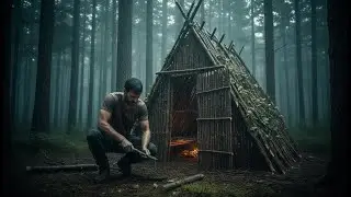 Trapped in the Wild for 24 Hours | Rain, Shelter & Silent Survival