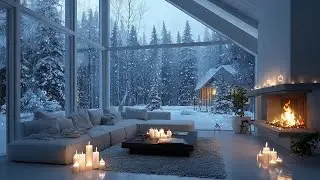 Cozy Winter Jazz Music & Fireplace Ambiance ❄️ 3 Hours of Relaxing Smooth Jazz for Study and Sleep