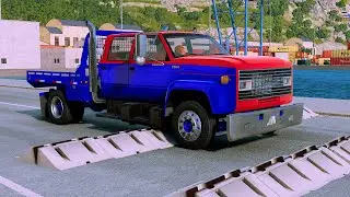 Trucks and Cars vs speed bumps | BeamNG Drive 519