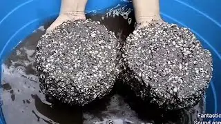 Dipping lover Sand Cement concrete crumble dry on floor and dipping in water 💦💦💦 paste play Asmr 