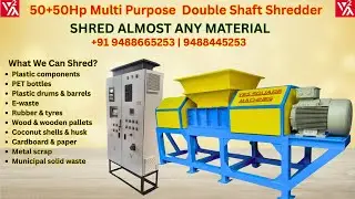 Industrial Sheet Metal Shredder | 50+50 HP Dual Shaft Crusher Machine| +919 94867 35253, 94886 65253