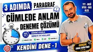 📌 31) Cümlede Anlam Deneme Çözümü - Kendini Dene 1 | 3 Adımda Paragraf