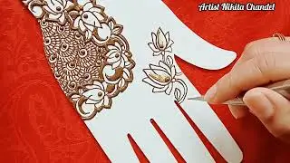 Beautiful trending mehndi design step by step | lotus modern mehndi for stylish hands 