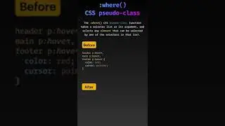 Let's understand :where() CSS pseudo-class in 24 seconds #Shorts