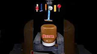 Experiment Drilling Razor into Nutella 🪒🍫 #oddlysatisfying #experiment #asmr