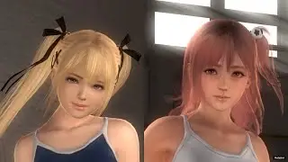 DOA HONOKA and MARIE ROSE School Swimsuit Ryona by Invisible TINA at Gym (リョナ)