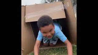 DIY Box Tunnel Fort for Kids Toddlers | Fun Outside | Free Activities for Kids | Spring Fun
