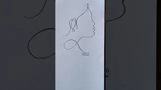 minimalist face art || abstract line drawing || female portrait line art || single line face.