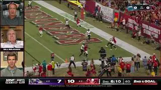 Belichick, Peyton & Eli STUNNED over Baker Mayfield's end zone interception 😳 | ManningCast