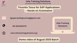 Tricentis Tosca for SAP Applications &ndash; Hands-on Automation Demo video 16th August 2025