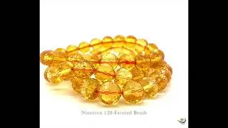 Cultured Citrine Bracelet with 19 Beads of 128 Facets