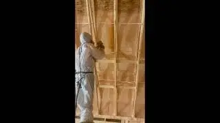 Spray Foam Insulation - Cathedral ceiling by Ecologic Winnipeg MB. 