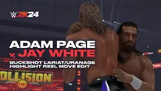 Hangman Adam Page v Jay White | AEW Collision | Buckshot Lariat Uranage HLR move edit WWE 2K24