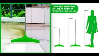 Floor Squeegee Wiper Scotch-Brite - with telescopic handle (Green/Silver)