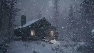 Frozen Night Calm ❄️ | Blizzard Cabin Sounds for Sleep & Relaxation | Cabin Haze