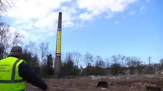 Wysadzili komin po byłej mleczarni