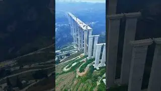 Zhenqi Expressway Tongchehe Extra Large Bridge #technology #mountains #highway #infrastructure