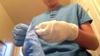 White Latex and Blue Nitrile Gloves