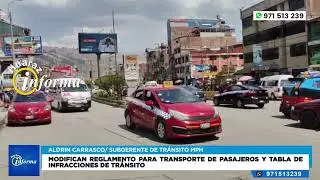 Modifican reglamento para transporte de pasajeros y tabla de infracciones de tr&aacute;nsito
