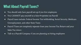 Lesson 4 Tax Basics for Sole Proprietors