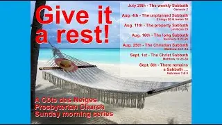 2024-08-18 AM -- The Longest Sabbath (The retirement of the Levites?) -- Numbers 8:23-26