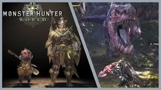 Monster Hunter World Anjanath Gameplay | No Death Solo Hunt