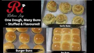 Make Any Bun with This One Dough! | Easy Fluffy Bun Recipe | Garlic | Pav | Burger | Stuffed